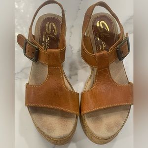 Sbicca Leather Vintage Wedge Sandal. Size‎ 37